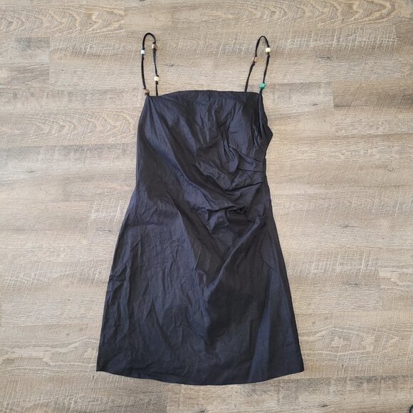 ZARA | Draped Linen Blend Dress | Sz. L - Picture 7 of 14
